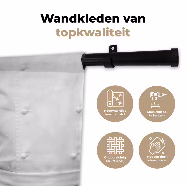Vissen - Chef - Zwart - Wit Wandkleed katoen klein -sfeer2