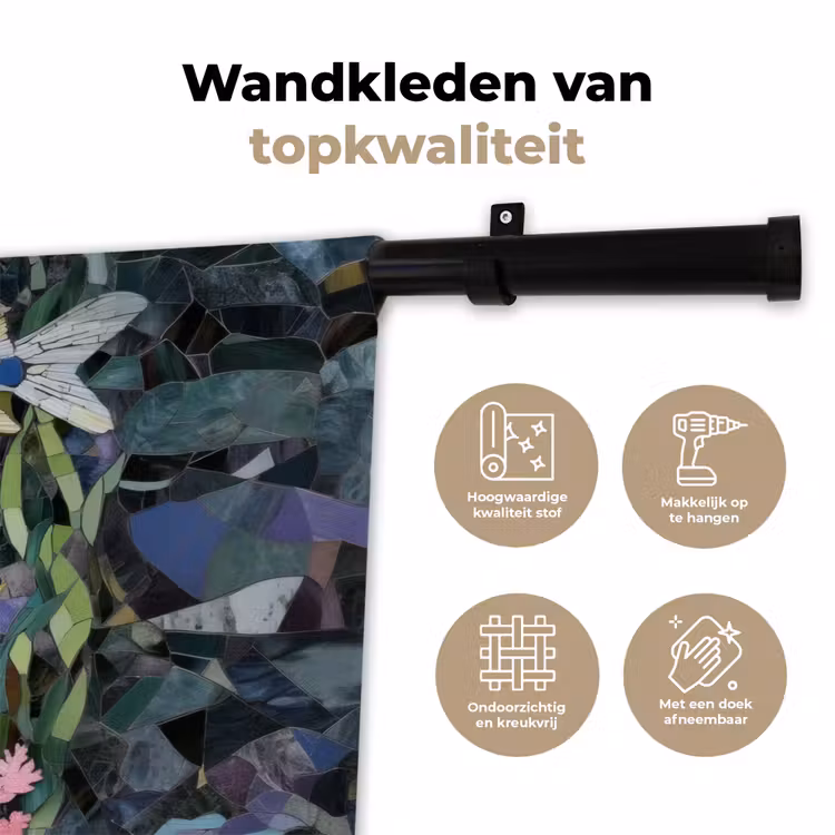 Vissen - Koraal - Zee - Mozaïek Wandkleed katoen klein -sfeer2