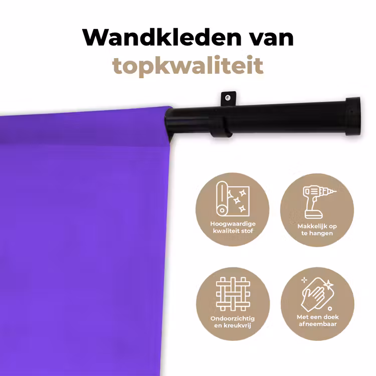 Vivid - Violet - Paars Wandkleed katoen klein 269 -sfeer2