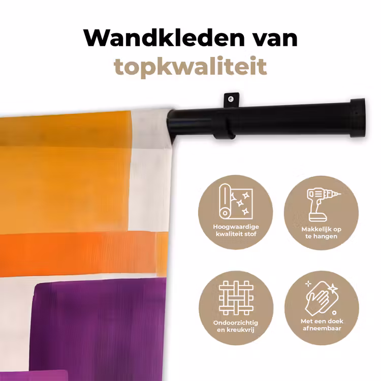 Vlakken - Abstract - Rechthoekig - Oranje Wandkleed katoen klein -sfeer2
