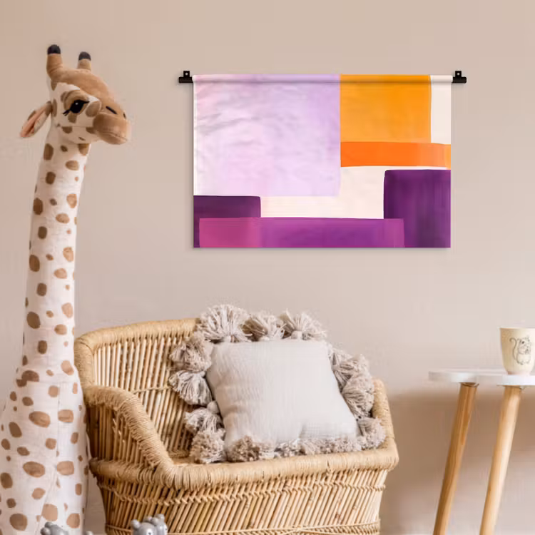 Vlakken - Abstract - Rechthoekig - Oranje Wandkleed katoen klein -wsfeer5_kind