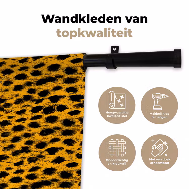 Vlekken - Oranje - Luipaard Wandkleed katoen klein 269 -sfeer2