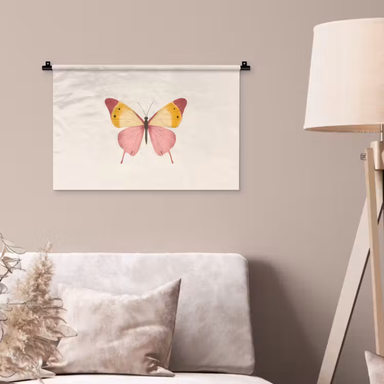 Vlinder - Illustratie - Roze Wandkleed katoen klein -sfeer4
