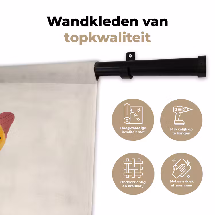 Vlinder - Illustratie - Roze Wandkleed katoen klein -sfeer2