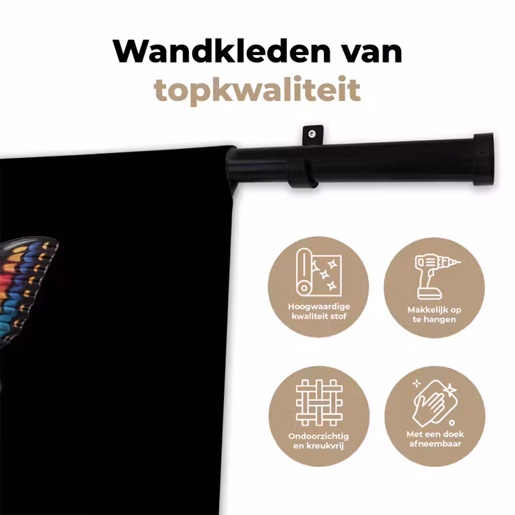 Vlinder - Kleurrijk - Speels Wandkleed katoen klein -sfeer2