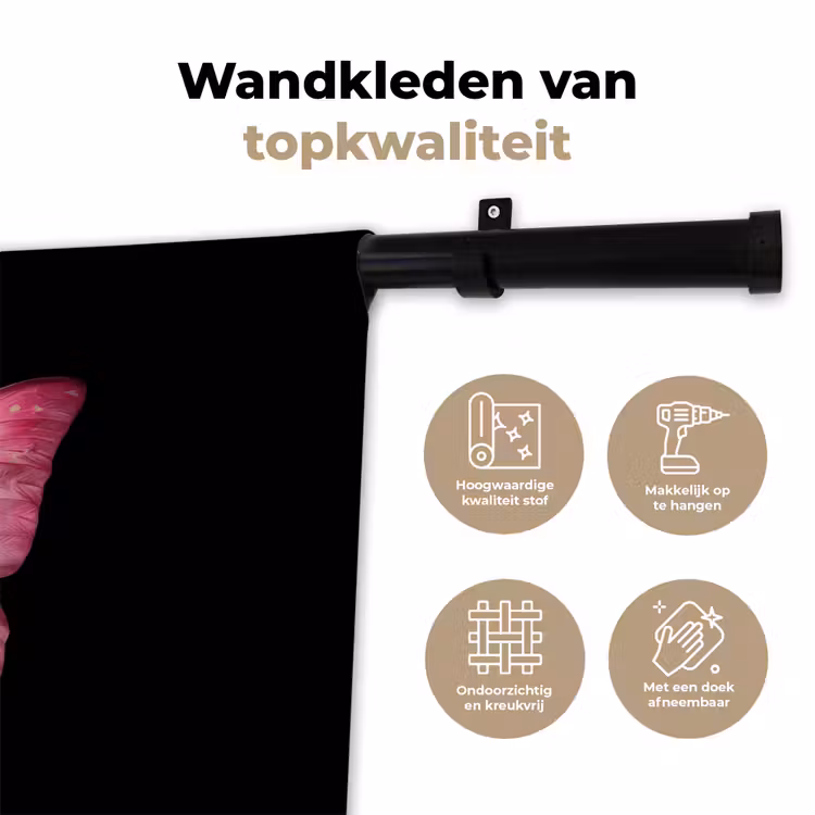 Vlinder - roze - Elegant Wandkleed katoen klein -sfeer2