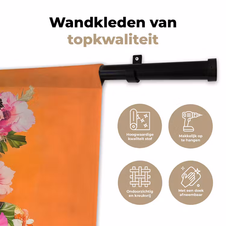 Vlinders - Vrouw - Zonnebril - Kleurrijk Wandkleed katoen klein -sfeer2