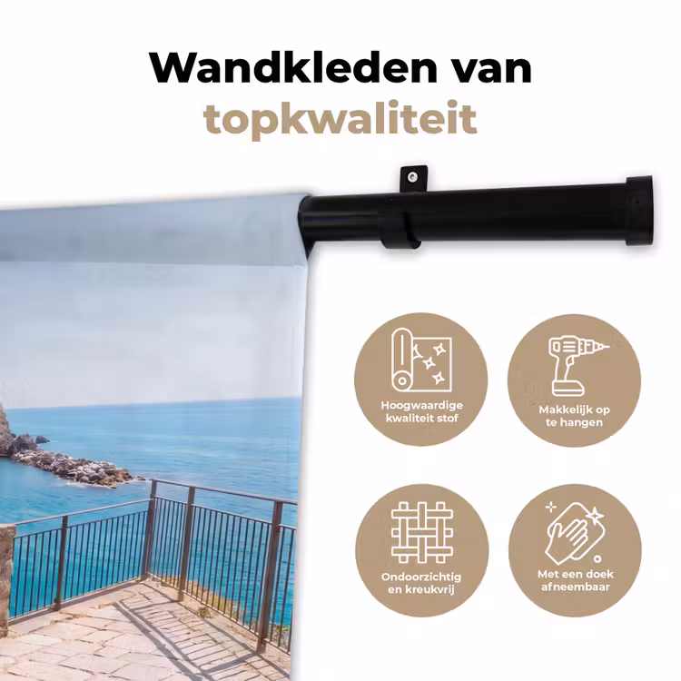 Voertuig - Roze - Kust - Zomer - Reizen Wandkleed katoen klein -sfeer2