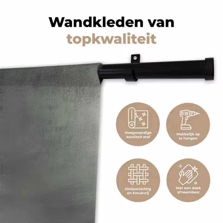 Vogel - Japandi - Groen Wandkleed katoen klein -sfeer2
