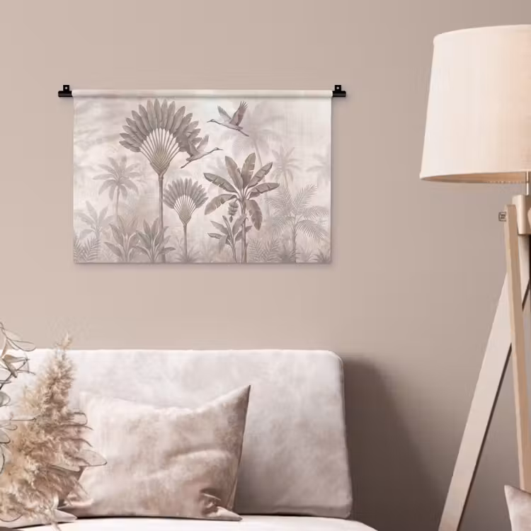 Vogel - Tropisch - Jungle - Natuur - Beige Wandkleed katoen klein -sfeer4