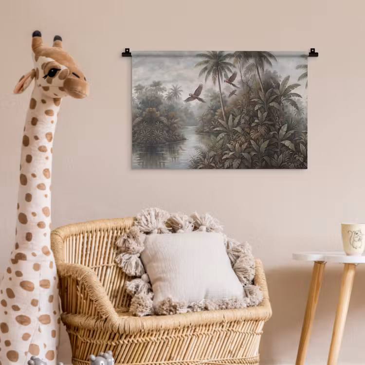 Vogel - Vliegend - Tropisch - Landschap - Klassiek Wandkleed katoen klein -wsfeer5_kind