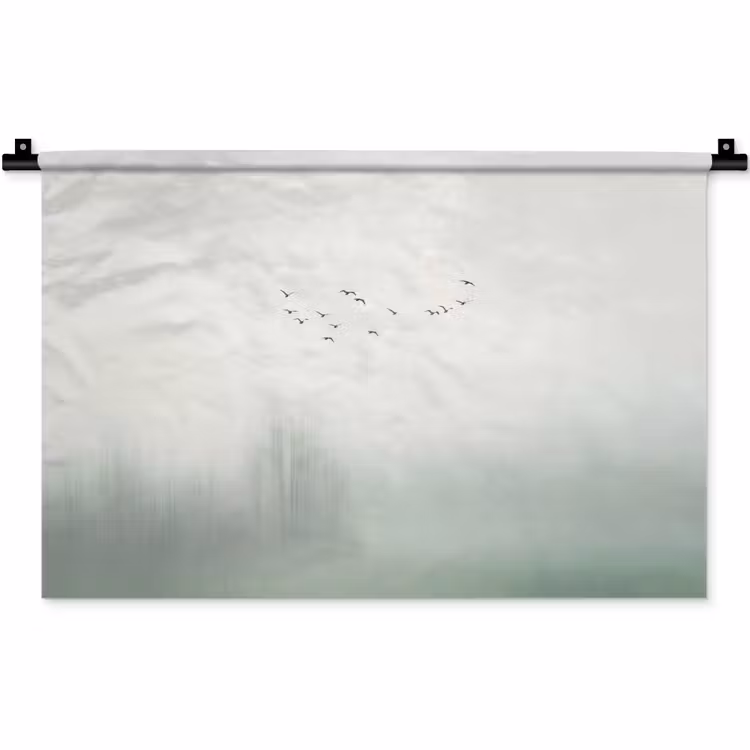 Vogel - Vlucht - Natuur - Minimalistisch Wandkleed katoen klein -zz3d