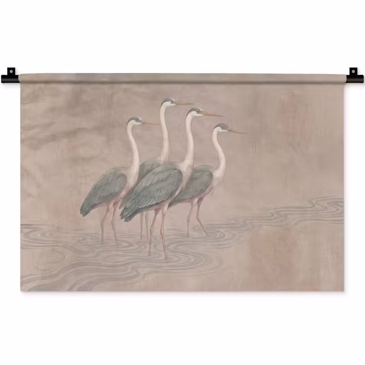 Vogel - Water - Natuur - Vintage Wandkleed katoen klein -zz3d