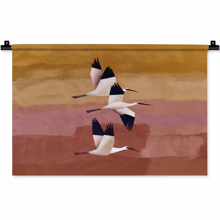 Vogels - Snavel - Abstract Wandkleed katoen klein -zz3d