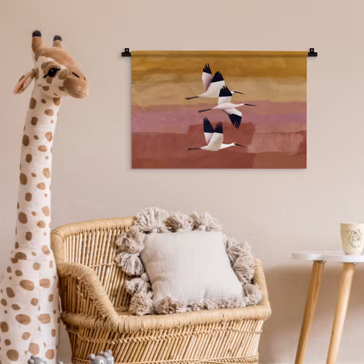 Vogels - Snavel - Abstract Wandkleed katoen klein -wsfeer5_kind