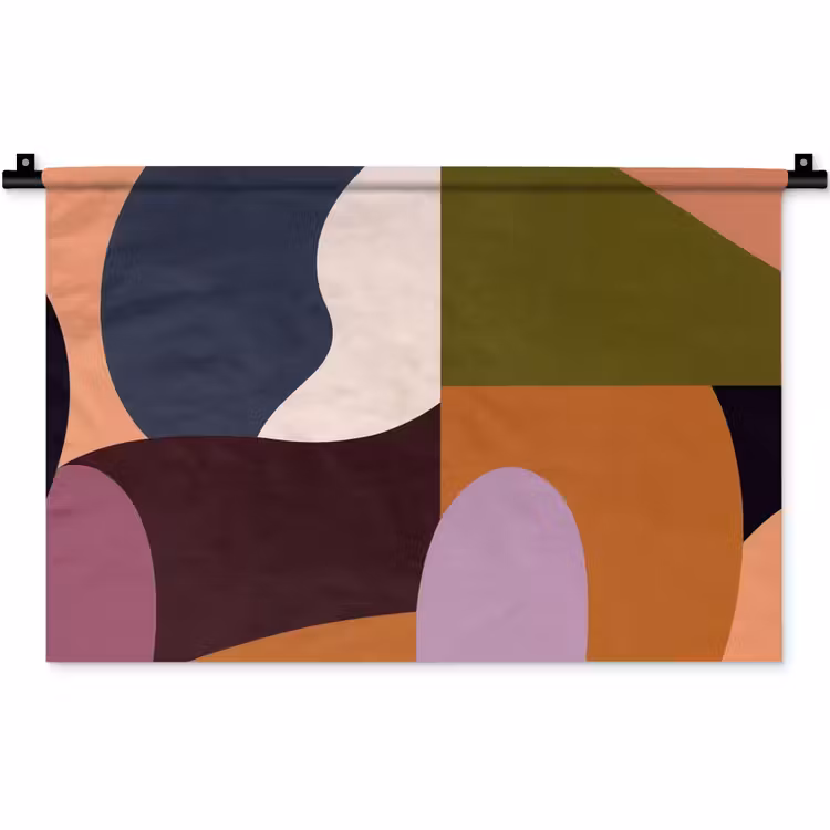 Vormen - Abstract - Kleuren - Vierkant Wandkleed katoen klein -zz3d