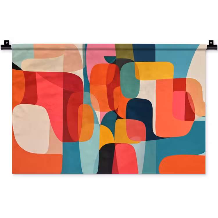Vormen - Kleurrijk - Abstract - Vlakken Wandkleed katoen klein -zz3d