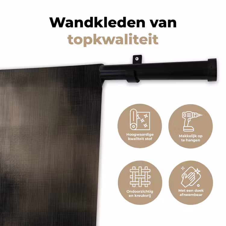 Vormen - Modern - Zwart Wandkleed katoen klein -sfeer2