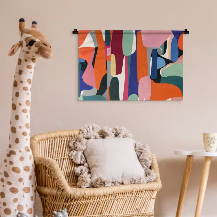 Vormen - Ritmisch - Kleuren - Abstract Wandkleed katoen klein -wsfeer5_kind