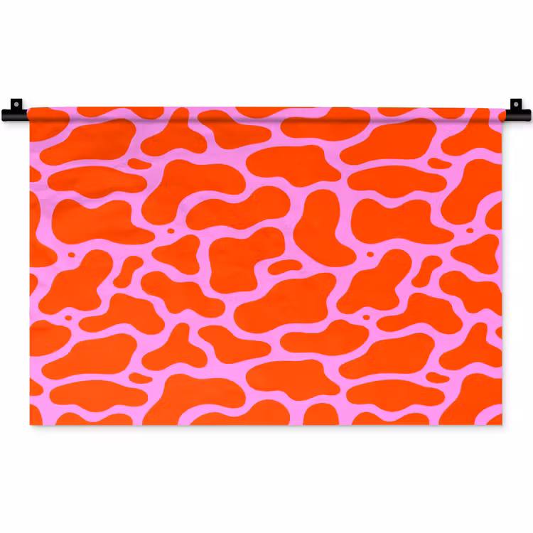 Vormen - Roze - Rood Wandkleed katoen klein 269 -zz3d