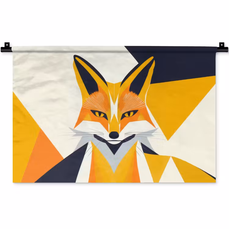 Vos - Oranje - Abstract - Driehoeken Wandkleed katoen klein -zz3d