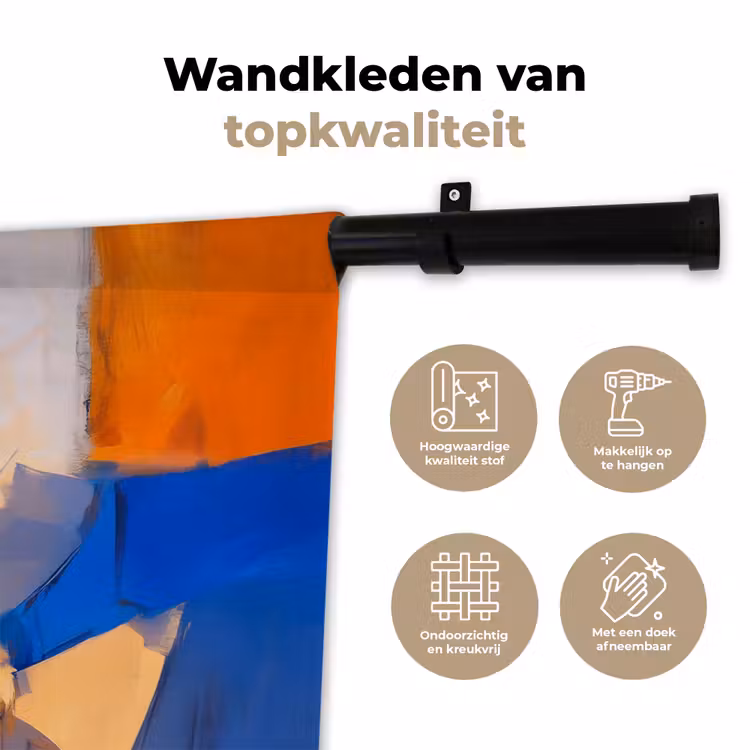 Vos - Oranje - Vormen - Abstract Wandkleed katoen klein -sfeer2