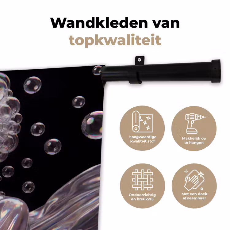 Vrouw - Bellen - Abstract - Kleurrijk Wandkleed katoen klein -sfeer2
