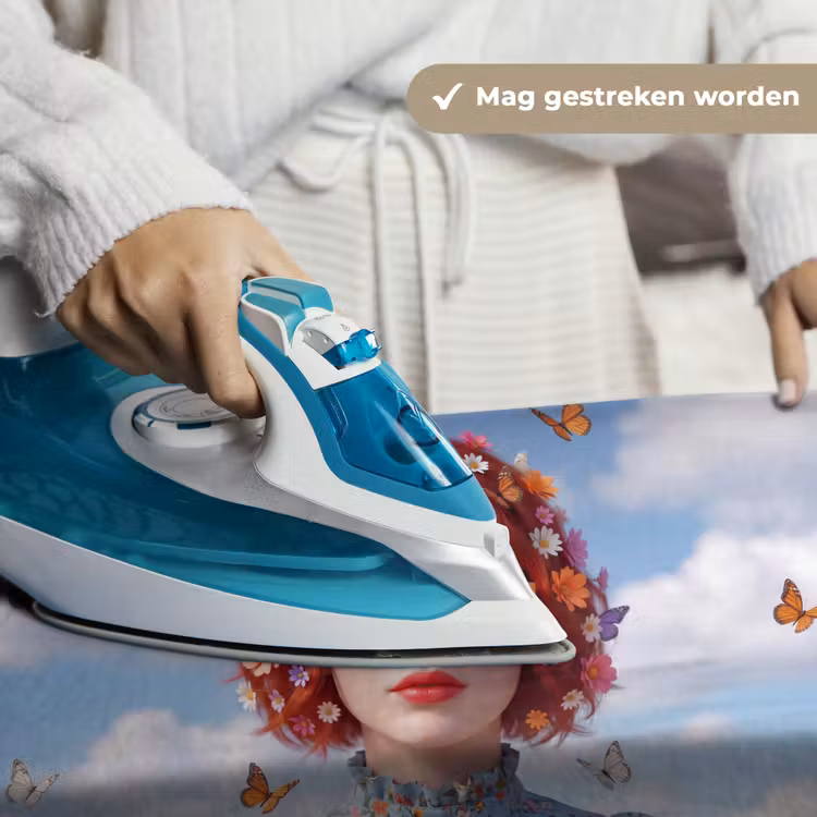 Vrouw - Bloemen - Zomer - Portret - Kleurrijk Wandkleed katoen klein -sfeer9