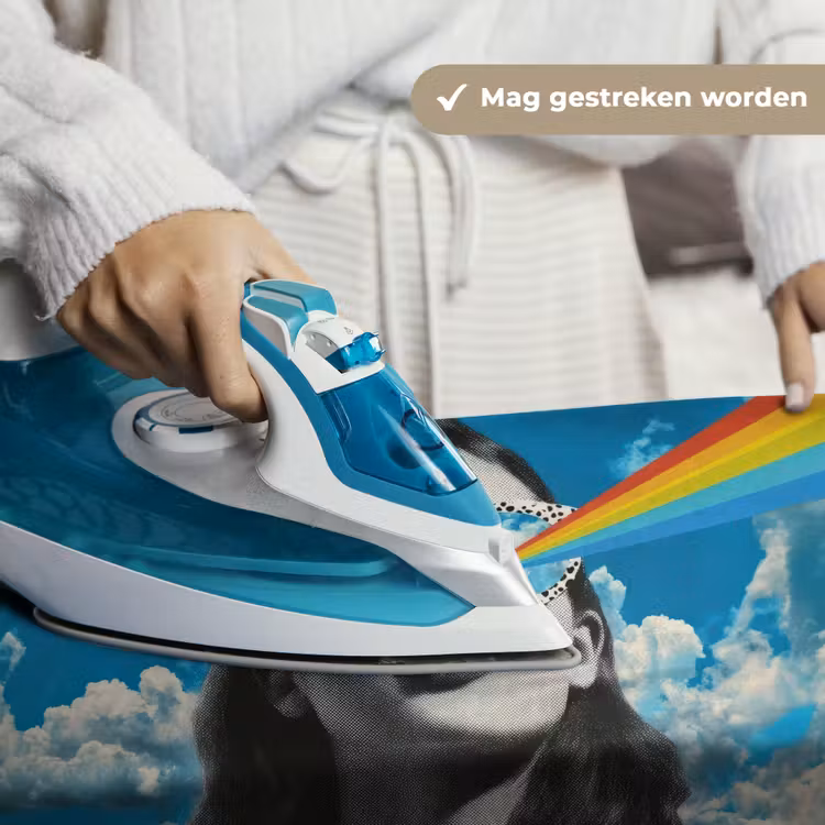 Vrouw - Bril - Regenboog - Wolken Wandkleed katoen klein -sfeer9