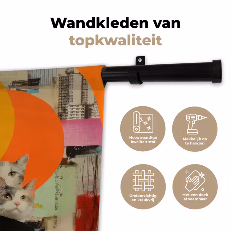 Vrouw - Bril - Strik - Retro Wandkleed katoen klein -sfeer2