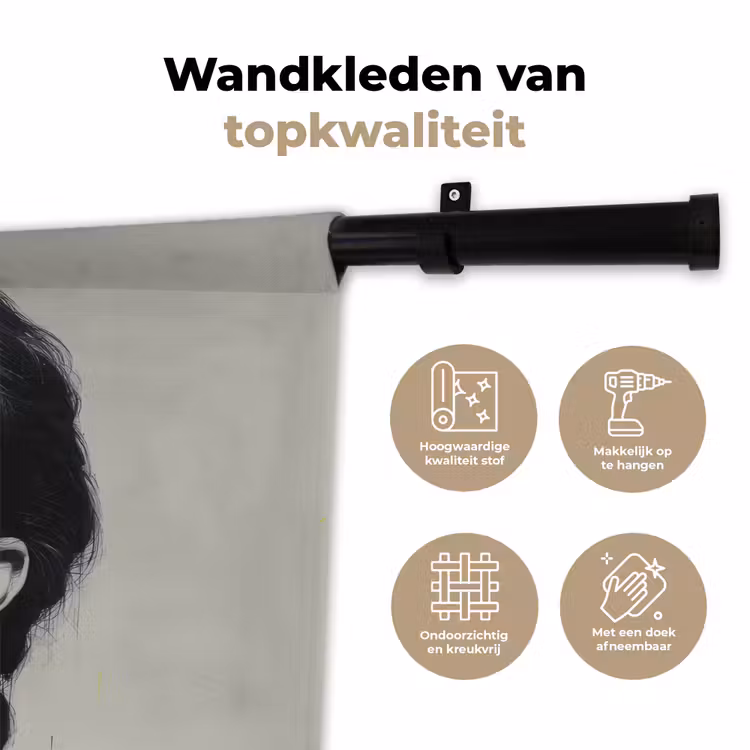 Vrouw - Bril - Verf Wandkleed katoen klein -sfeer2