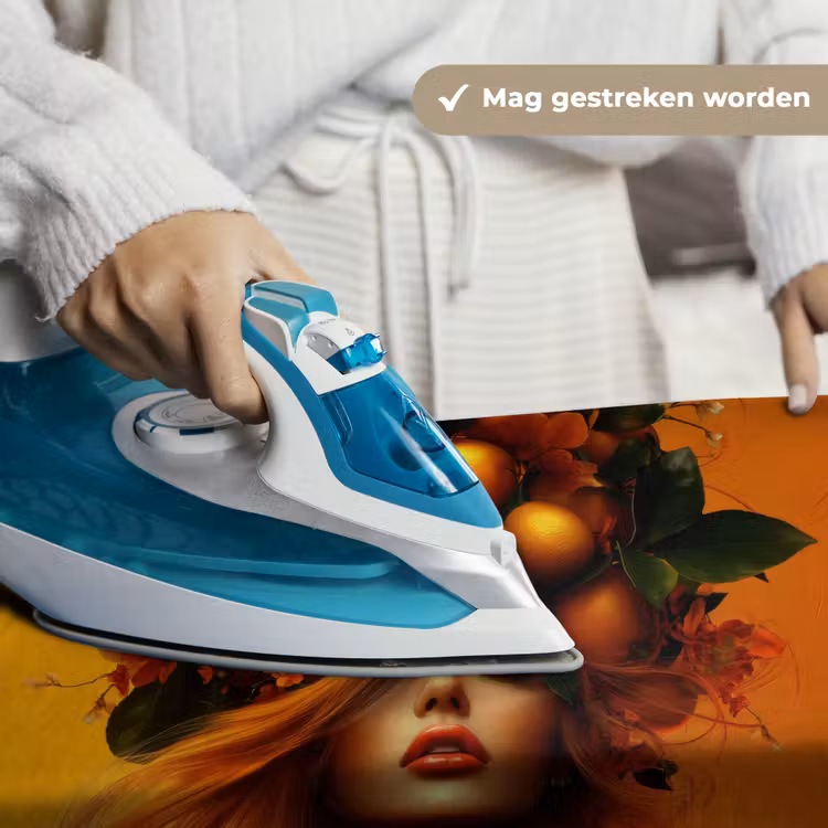 Vrouw - Citroenen - Bloesem - Geel Wandkleed katoen klein -sfeer9