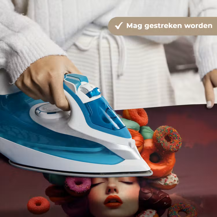 Vrouw - Donuts - Kleurrijk Wandkleed katoen klein -sfeer9