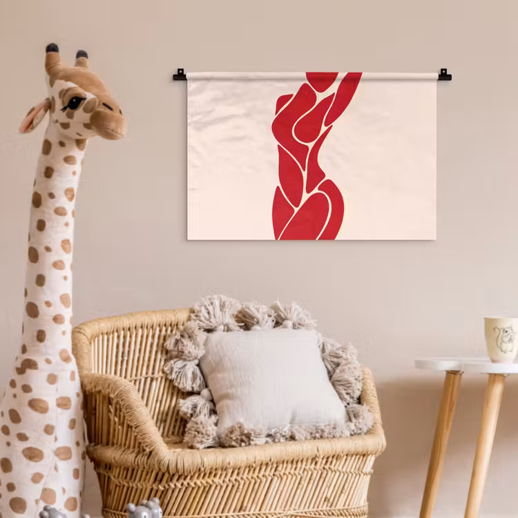 Vrouw - Figuur - Abstract - Modern - Rood Wandkleed katoen klein -wsfeer5_kind