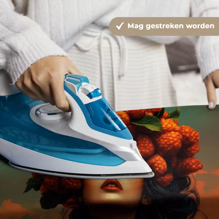 Vrouw - Frambozen - Bladeren Wandkleed katoen klein -sfeer9