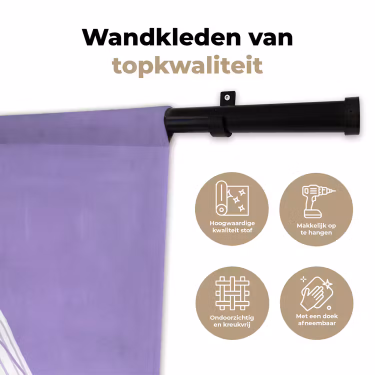 Vrouw - Gezicht - Mensen - Abstract - Kleurrijk Wandkleed katoen klein -sfeer2