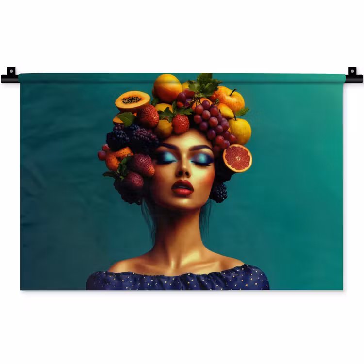Vrouw - Hoodtooi - Tropisch - Fruit - Druiven Wandkleed katoen klein -zz3d