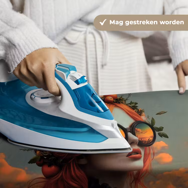 Vrouw - Kroon - Tomaat - Bascilicum - Zonnebril Wandkleed katoen klein -sfeer9