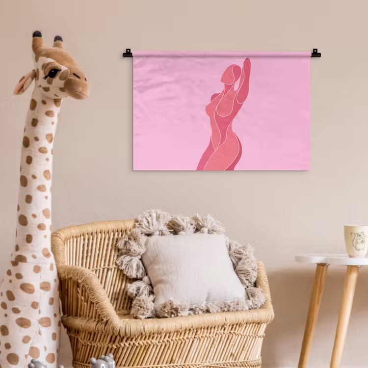 Vrouw - Lichaam - Abstract - Roze Wandkleed katoen klein -wsfeer5_kind