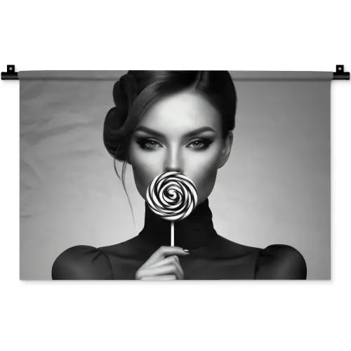 Vrouw - Lolly - Zwart Wandkleed katoen klein -zz3d