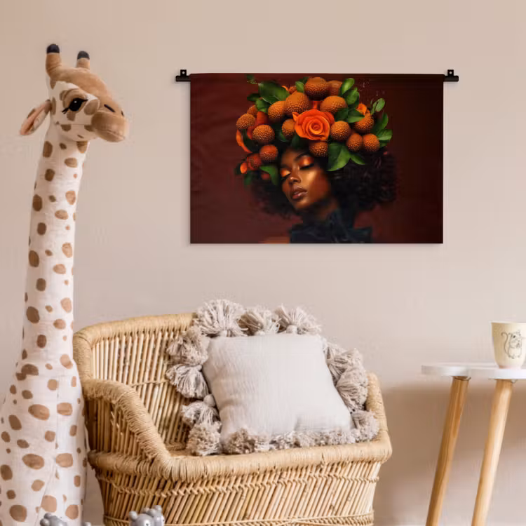 Vrouw - lychee - exotisch Wandkleed katoen klein -wsfeer5_kind