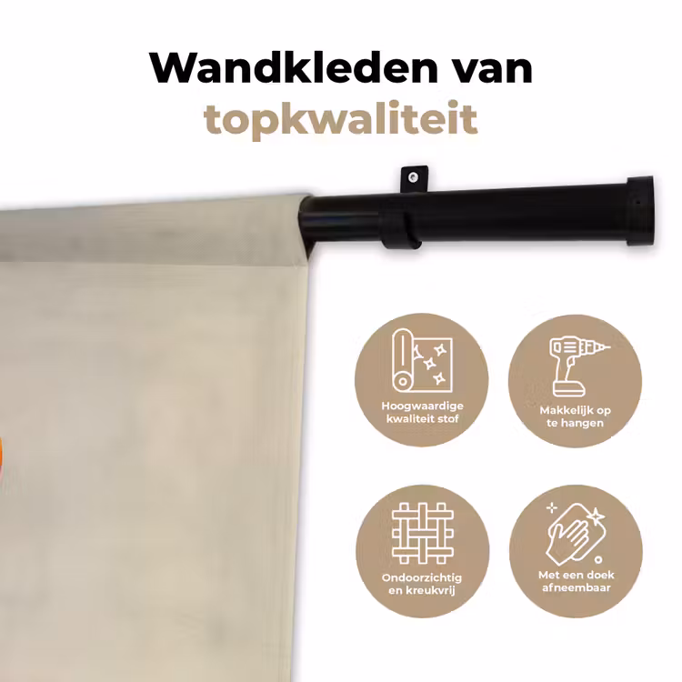 Vrouw - Oranje - Abstract - Modern - Kleurrijk Wandkleed katoen klein -sfeer2