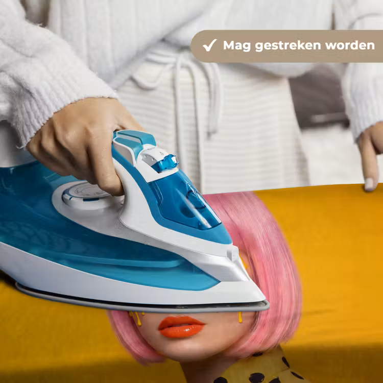 Vrouw - Portret - Abstract - Kleurrijk - Geel Wandkleed katoen klein -sfeer9