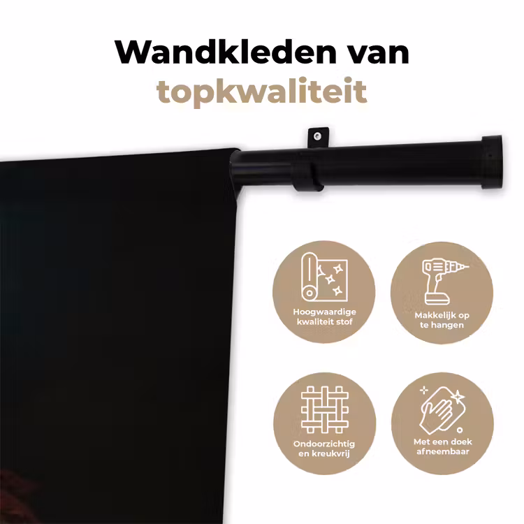 Vrouw - Portret - Kauwgombel Wandkleed katoen klein -sfeer2