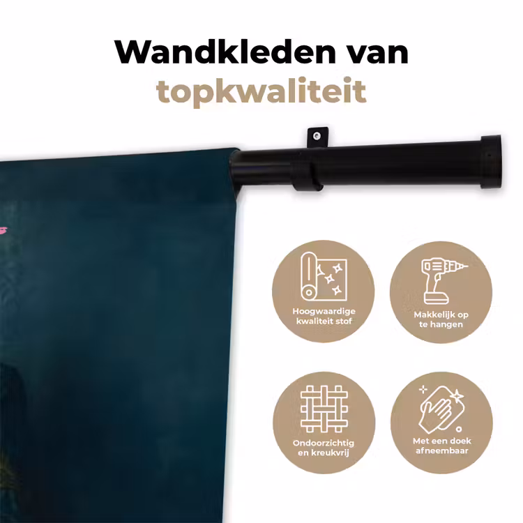 Vrouw - Portret - Kroon Wandkleed katoen klein -sfeer2
