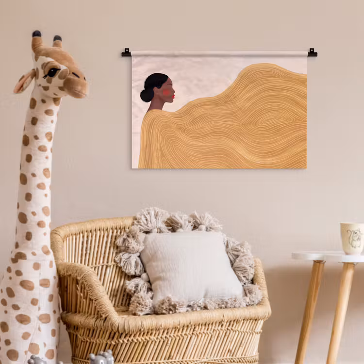Vrouw - Profiel - Modern - Abstract - Kunst Wandkleed katoen klein -wsfeer5_kind