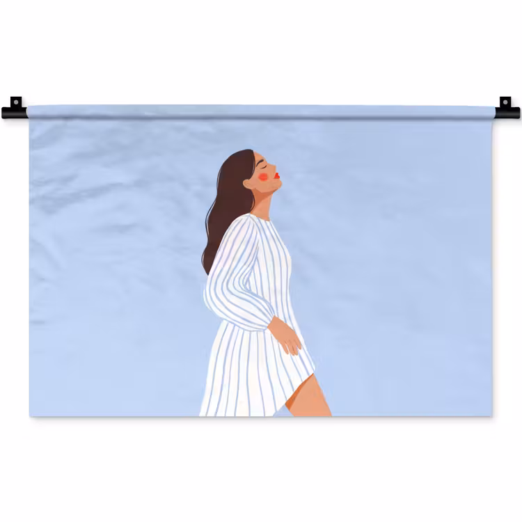 Vrouw - Profiel - Rust - Modern - Illustratie Wandkleed katoen klein -zz3d