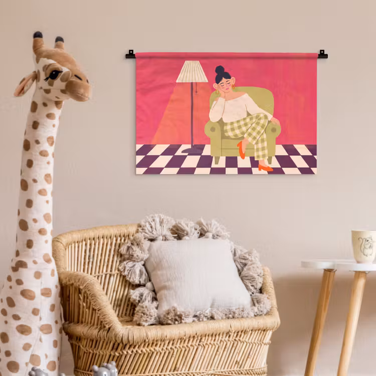 Vrouw - Rust - Interieur - Modern - Kunst Wandkleed katoen klein -wsfeer5_kind