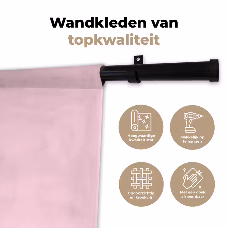 Vrouw - Schelp - Kunst - Lijntekening - Roze Wandkleed katoen klein -sfeer2