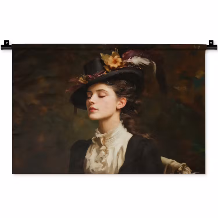 Vrouw - Victoriaans - Portret Wandkleed katoen klein -zz3d